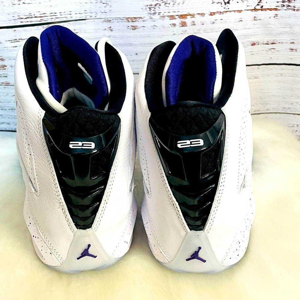 New Men’s Nike Jordan Royal White Black purple Basketball Sports shoes size 11